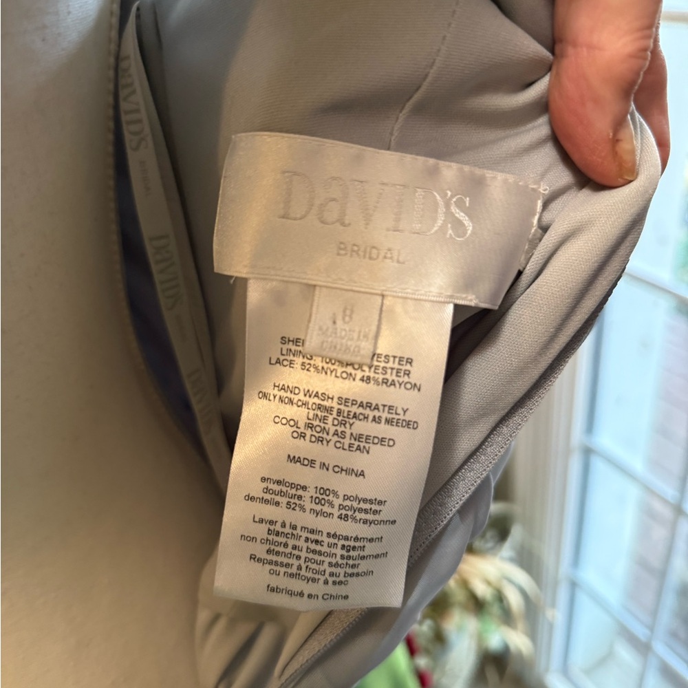 David's Bridal Light Gray Prom Dress/bridesmaid/evening /special occasions - Picture 12 of 12